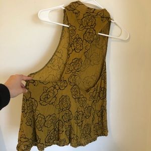 Open side mock neck tank